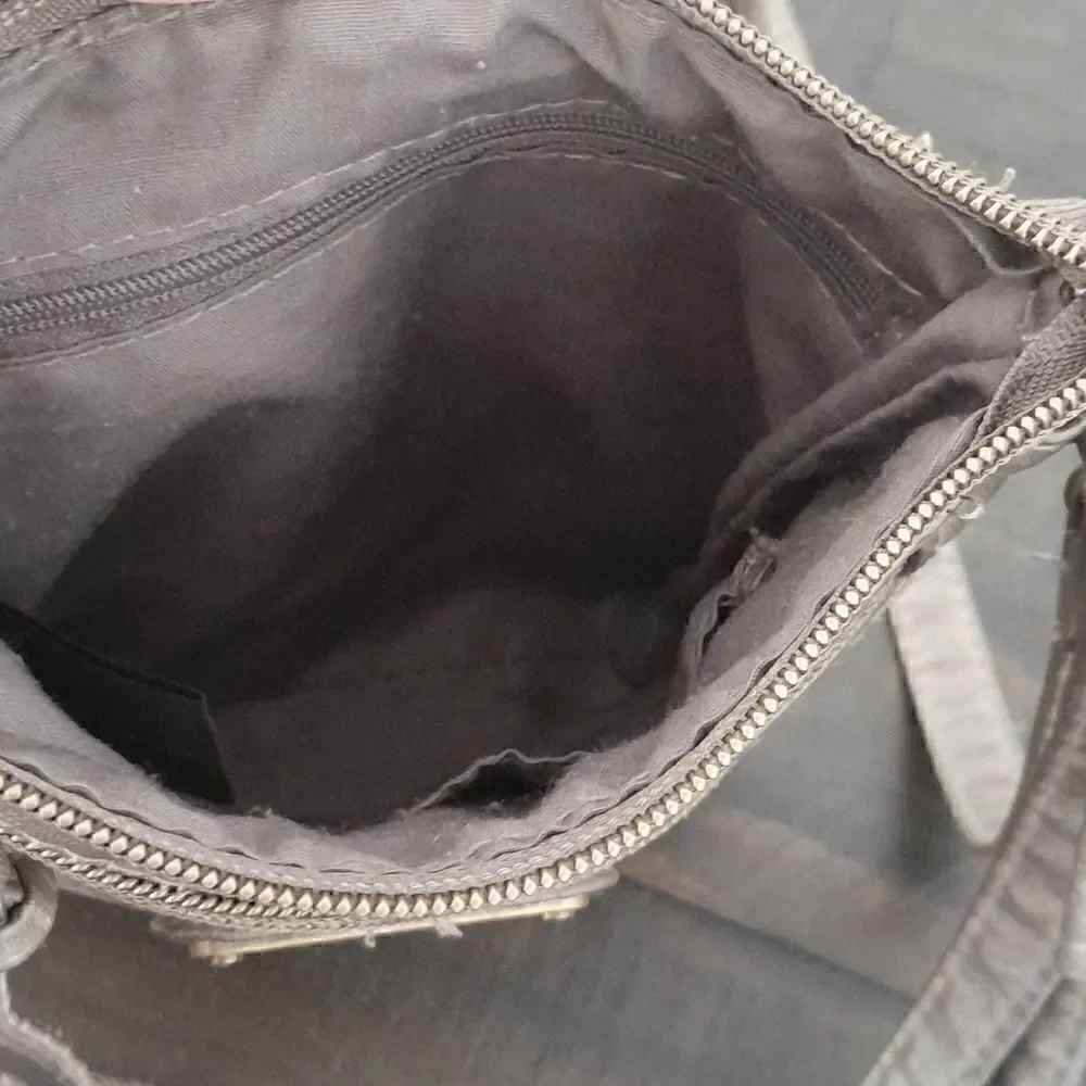 Stone Mountain USA crossbody bag lots of pockets good condition one gray one tan